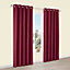 Edlyn Red Plain Blackout Eyelet Curtains (W)228cm (L)228cm, Pair