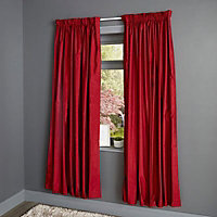 Edlyn Red Plain Blackout Pencil pleat Curtains (W)117cm (L)137cm, Pair