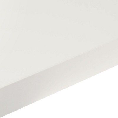 Edurus 38mm Edurus Matt White Laminate Square Edge Kitchen Worktop, (L ...