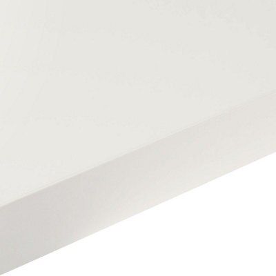 Edurus 38mm Matt White Laminate Square edge Kitchen Worktop, (L)3000mm