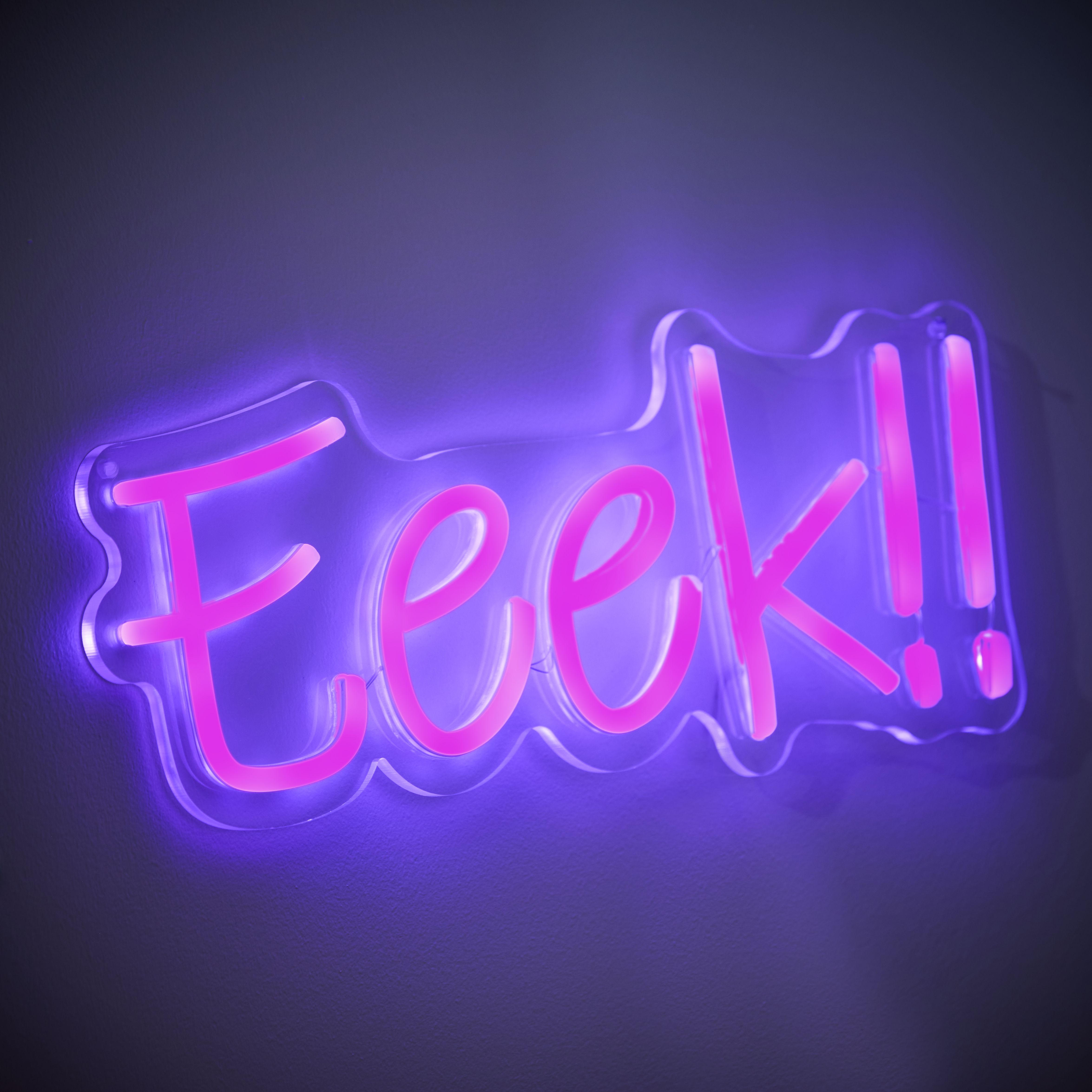 Eeek Neon Purple Plug-in LED Wall light