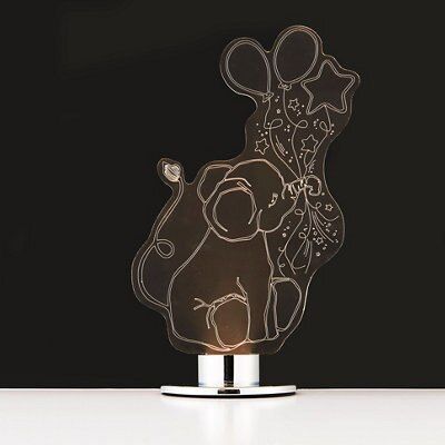 Effalump Elephant Matt Chrome effect Table lamp