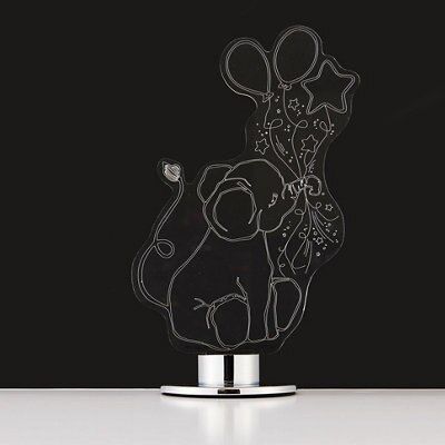 Effalump Elephant Matt Chrome effect Table lamp