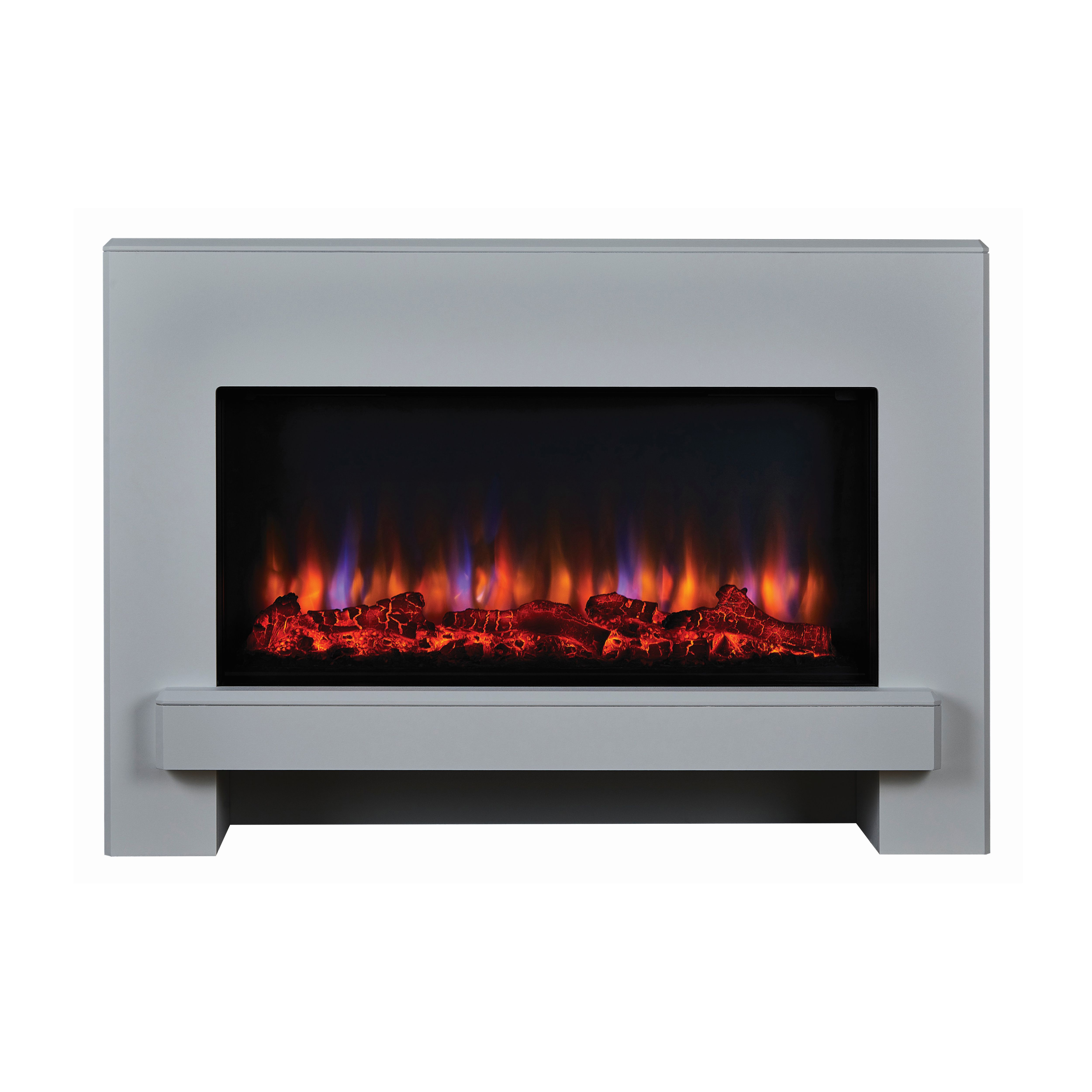 Eggleston White MDF Electric LED electric fire suite