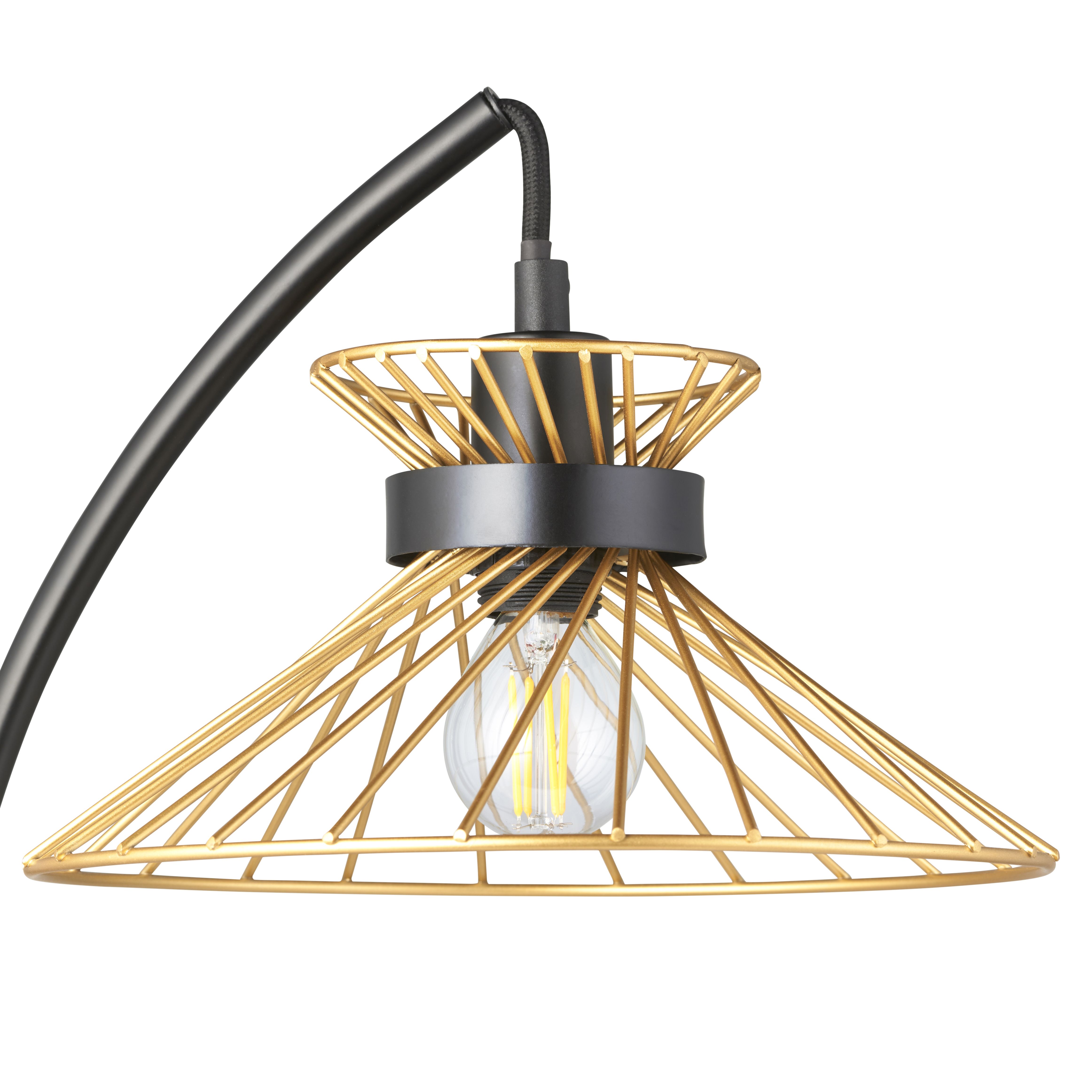 Eiffel Modern Black & Gold effect Table lamp