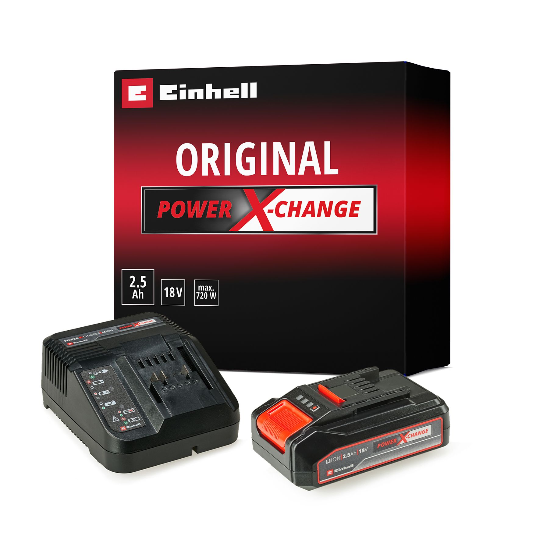 Einhell 18V 1 x 2.5Ah Li-ion Power X-change Battery & charger - PXC 18V 2.5AH Battery & Charger (4512097)
