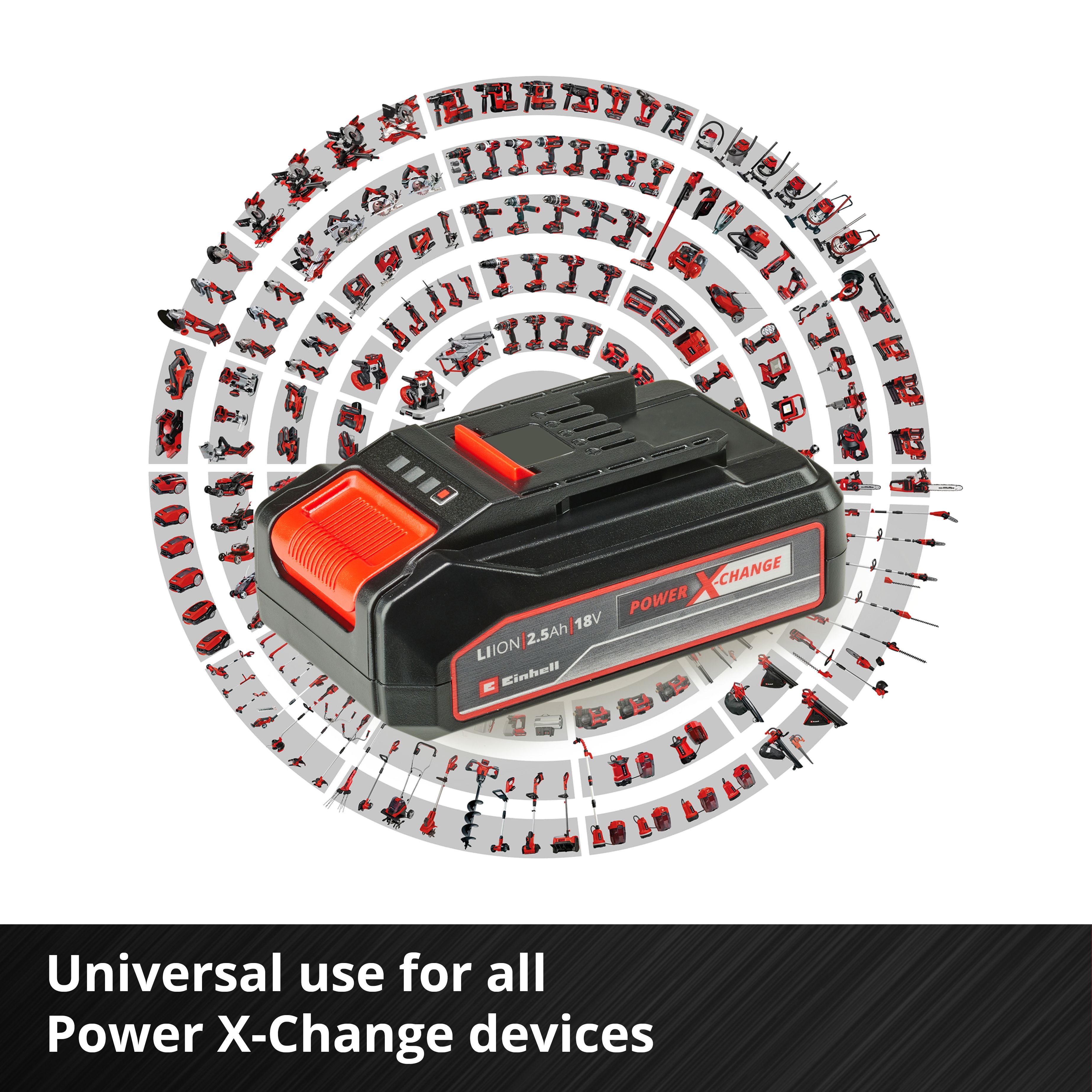 Einhell 18V 1 x 2.5Ah Li-ion Power X-change Battery & charger - PXC 18V 2.5AH Battery & Charger (4512097)
