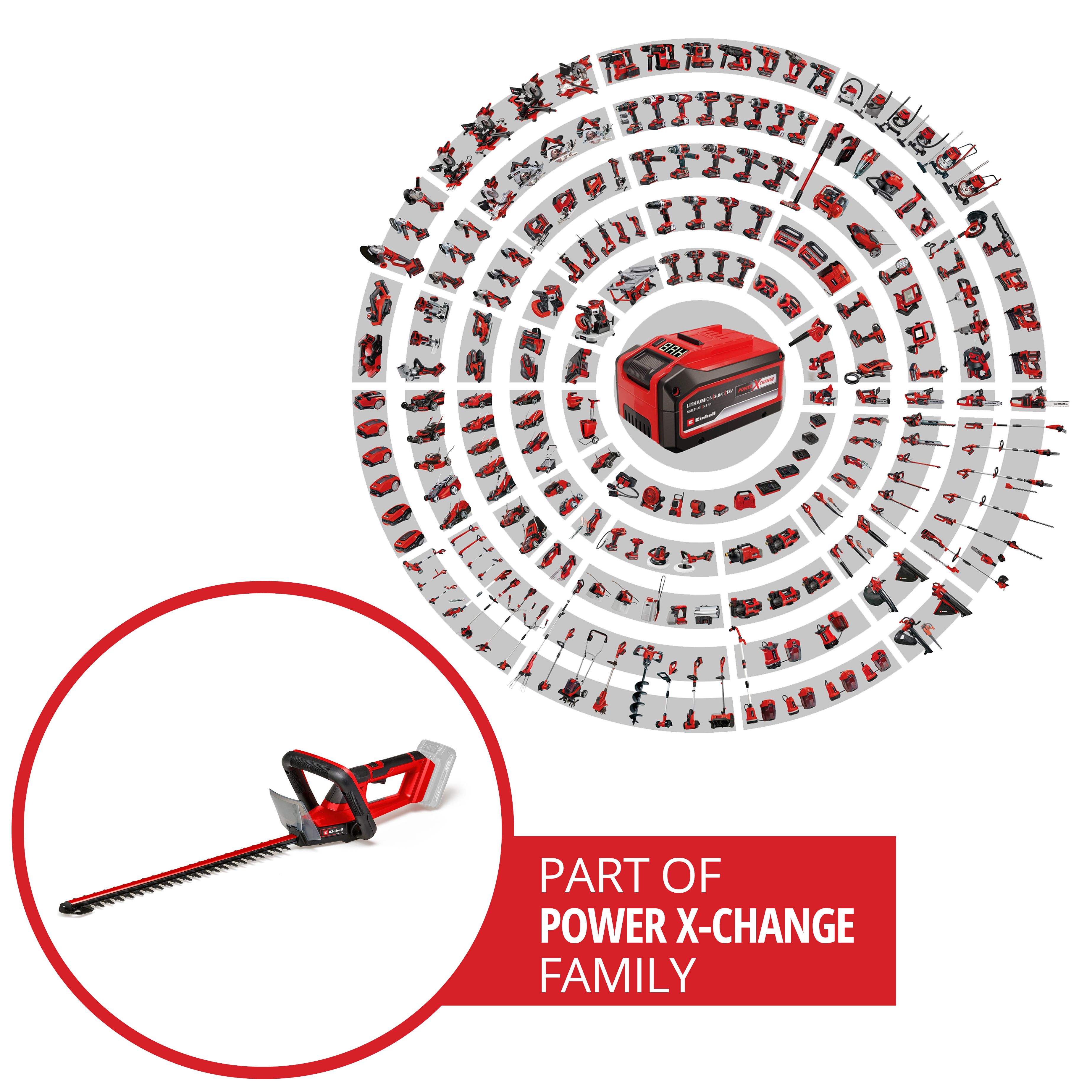 Einhell 18V Cordless 550mm Hedge trimmer (Bare Tool) - GC-CH 18/50 Li-Solo