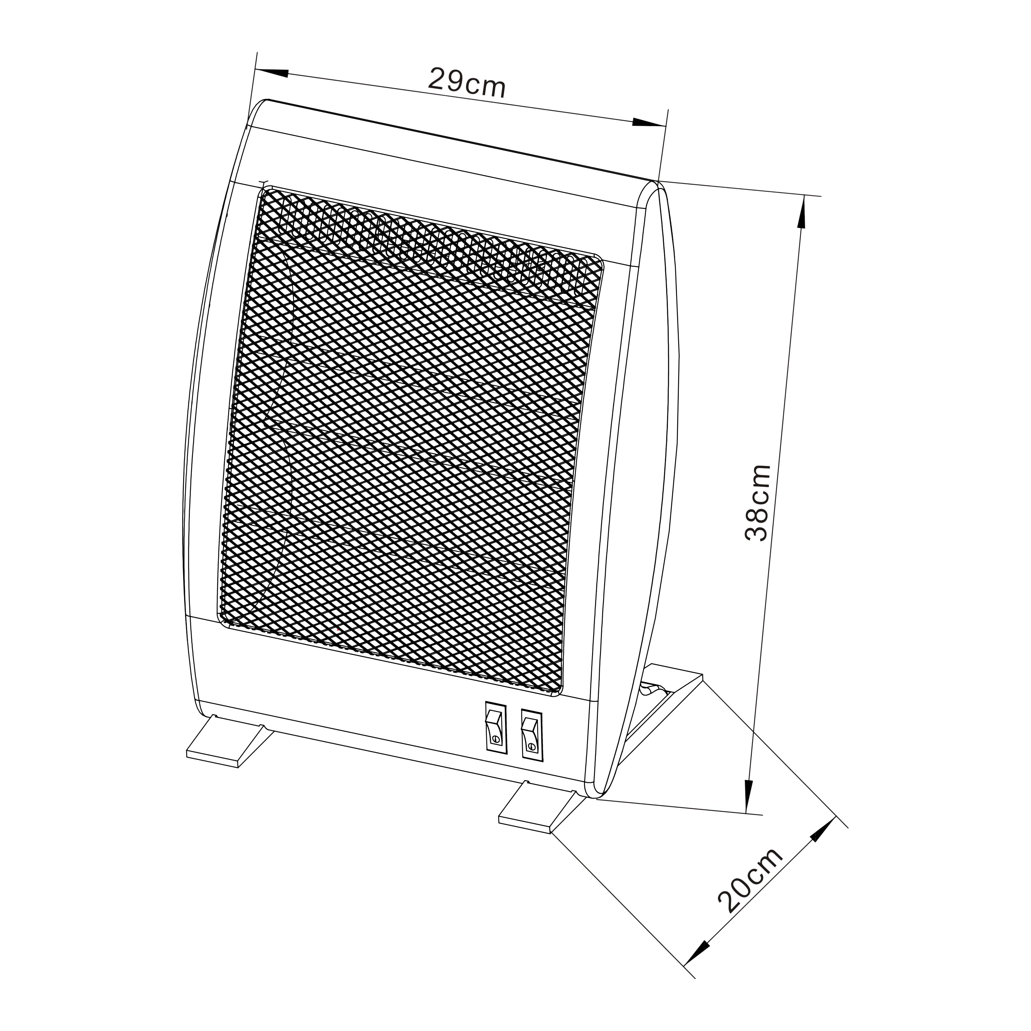 1kW Light grey Quartz heater - 10