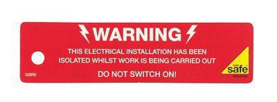 Electrical isolation Safety sign | DIY at B&Q