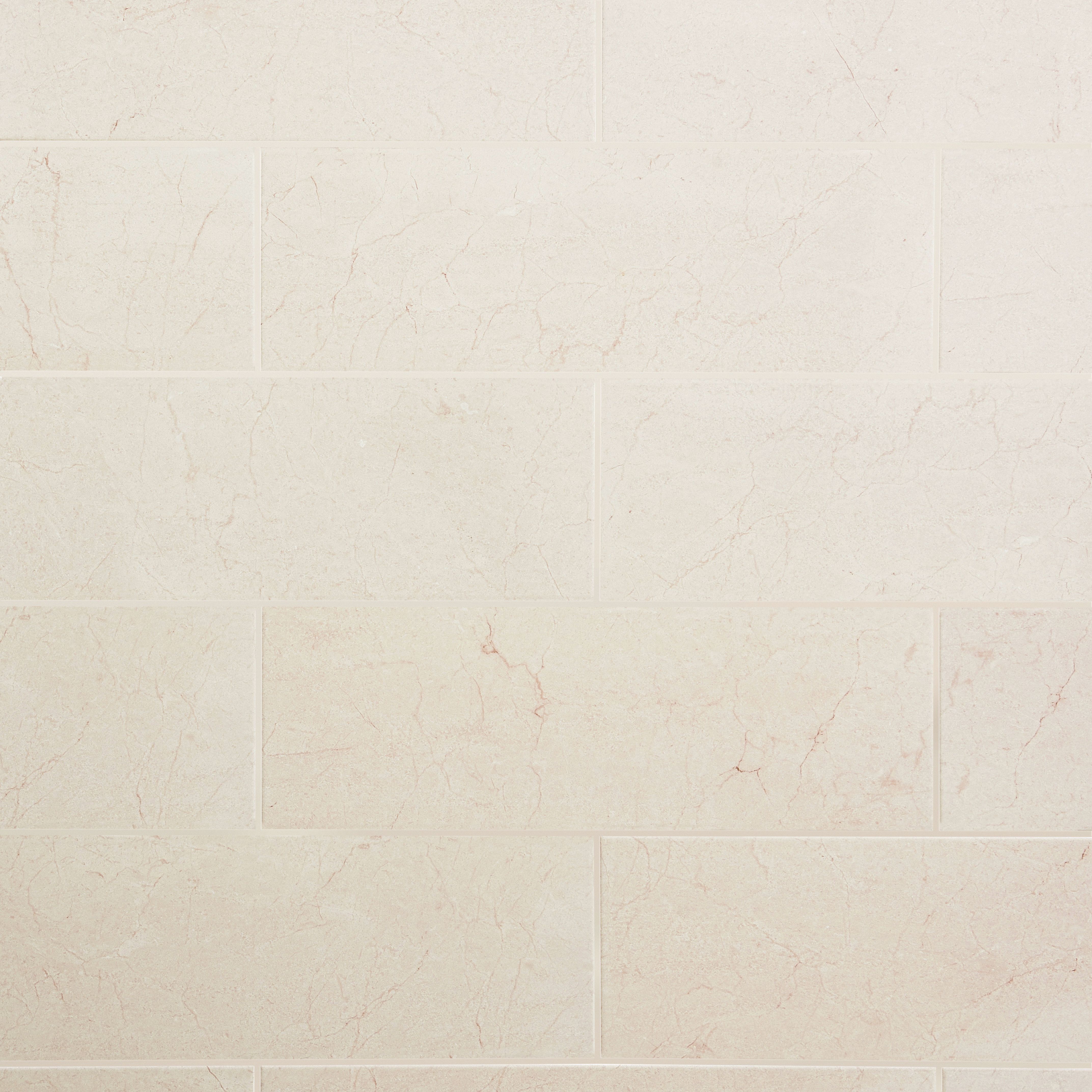 Elegance Beige Gloss Marble effect Ceramic Indoor Wall Tile Sample