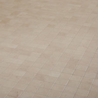 Elegance Beige Gloss Marble effect Ceramic Mosaic tile, (L)300mm (W)300mm
