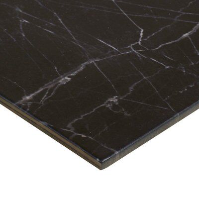 Elegance Black Gloss Marble effect Porcelain Floor Tile Sample