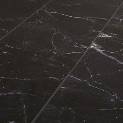 Elegance Black Gloss Marble effect Porcelain Floor Tile Sample