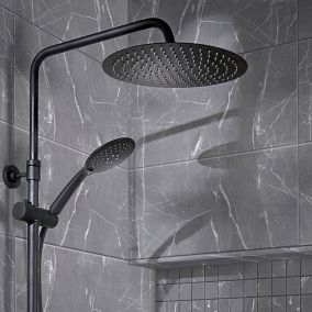 Elegance Grey Gloss Marble effect Ceramic Wall Tile Sample