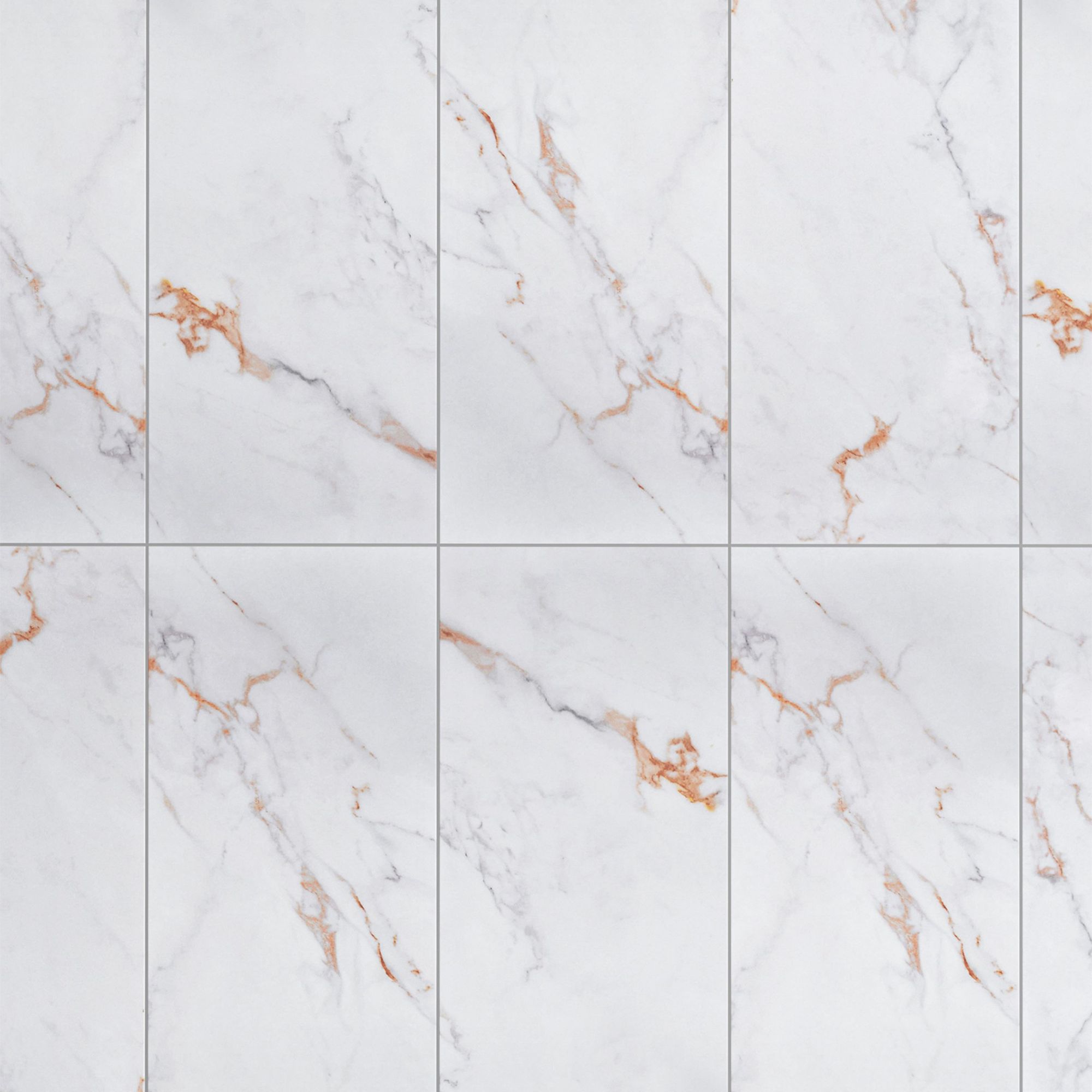 Elegance Marble White & Gold Gloss Marble effect Ceramic Indoor Wall & floor Tile, Pack of 6, (L)600mm (W)300mm