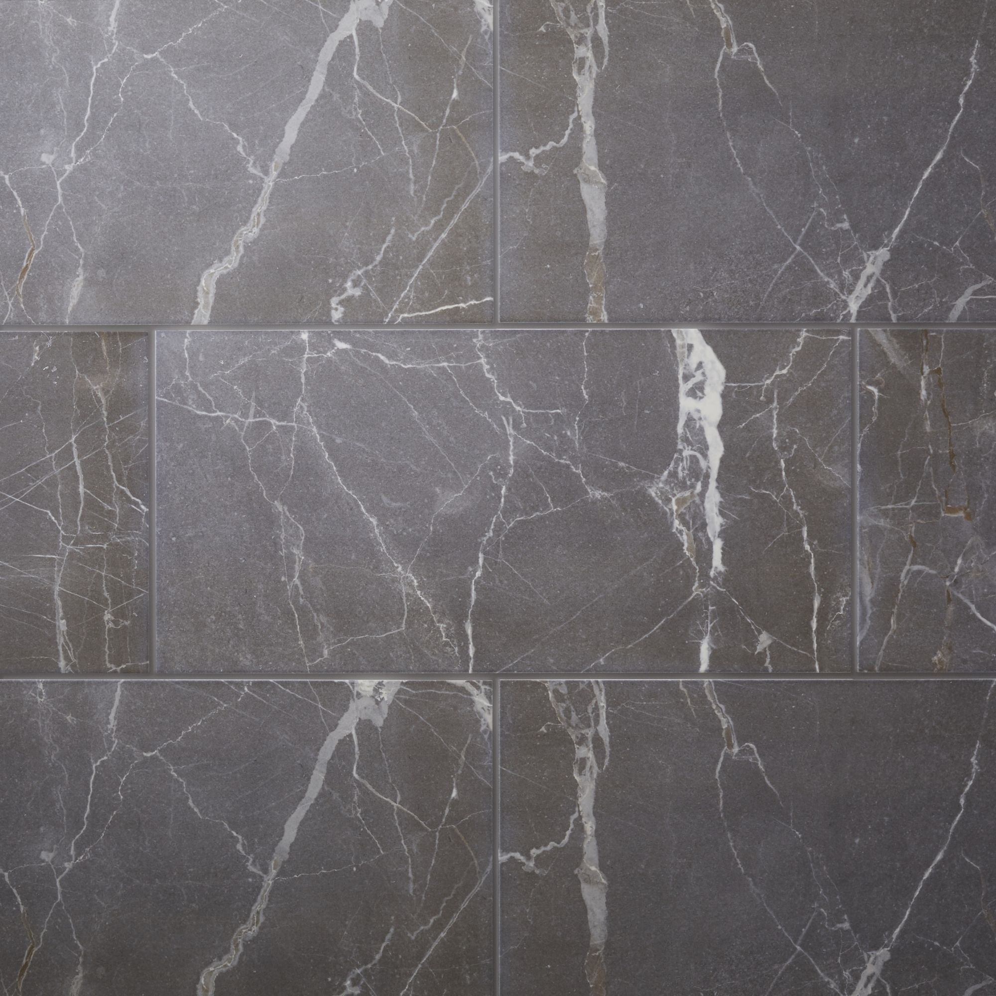 Elegance Silver Gloss Marble effect Ceramic Indoor Wall & floor Tile, Pack of 7, (L)600mm (W)300mm