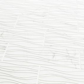 Elegance White 3D decor Marble effect Ceramic Tile, Pack of 7, (L)600mm (W)200mm