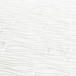 Elegance White Gloss 3D decor Marble effect Ceramic Wall Tile, Pack of 7, (L)600mm (W)200mm