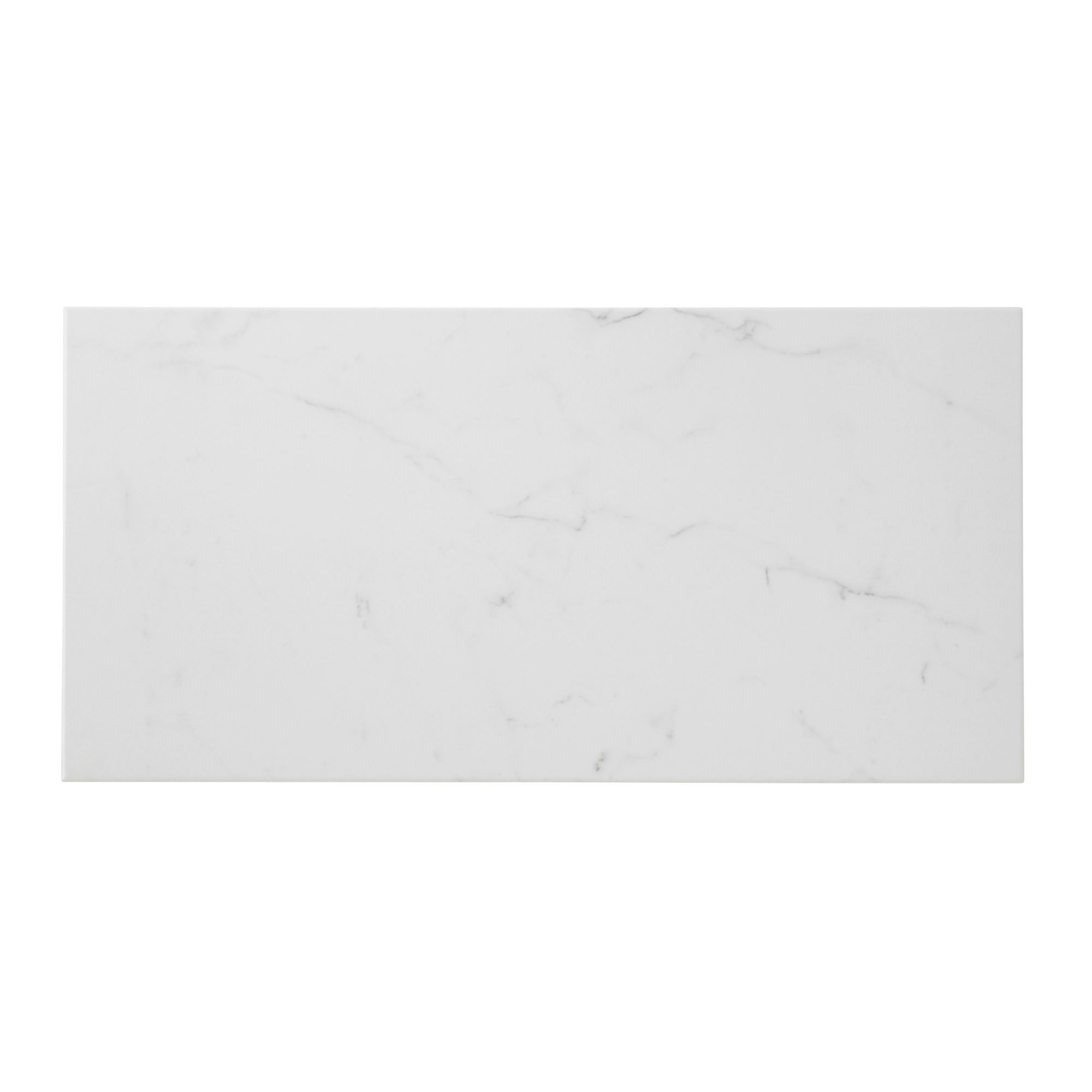 Elegance White Gloss Marble effect Ceramic Floor Tile Sample DIY at B&Q