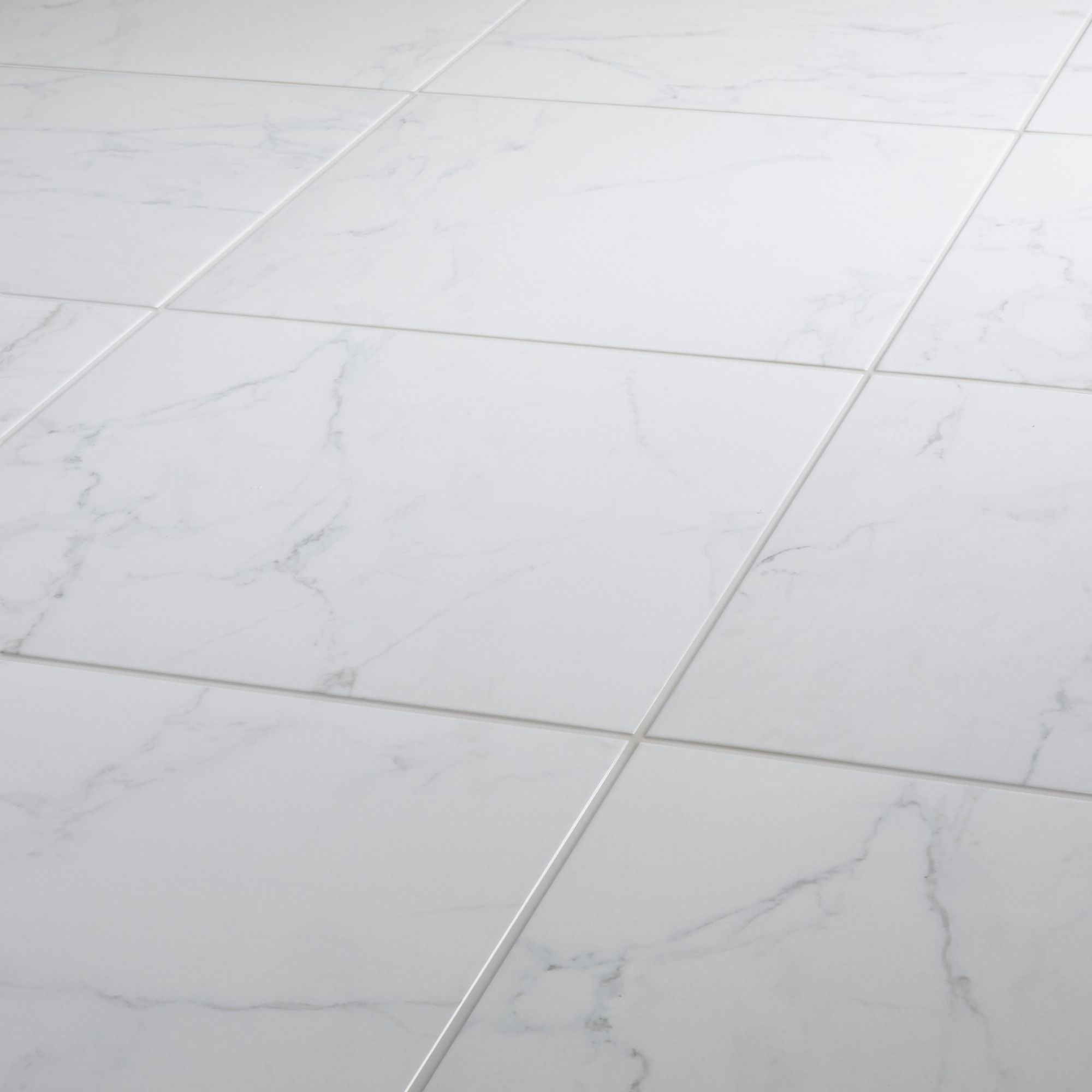 Elegance White Gloss Marble effect Ceramic Floor Tile Sample