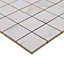 Elegance White Gloss Marble effect Ceramic Mosaic tile, (L)300mm (W)300mm