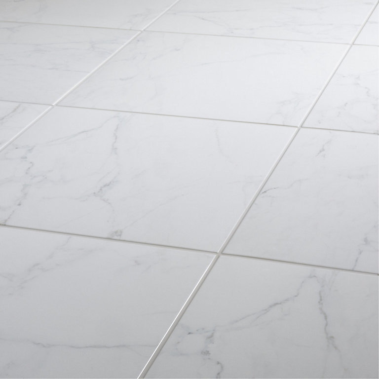 Elegance White Gloss Marble Effect, Laminate Tile Flooring Marble Effect