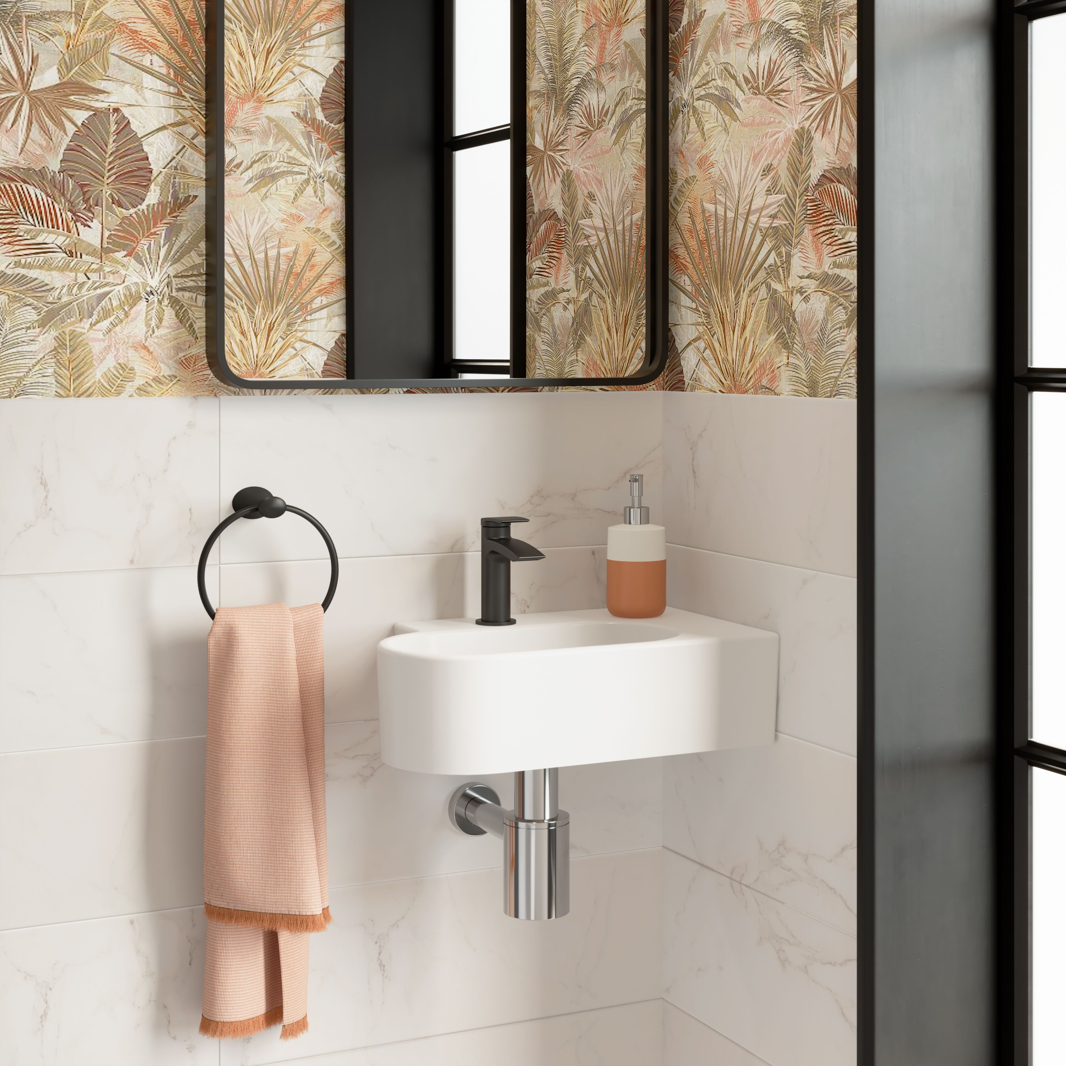 Elegance White Marble effect Ceramic Indoor Tile, Pack of 7, (L)600mm (W)200mm