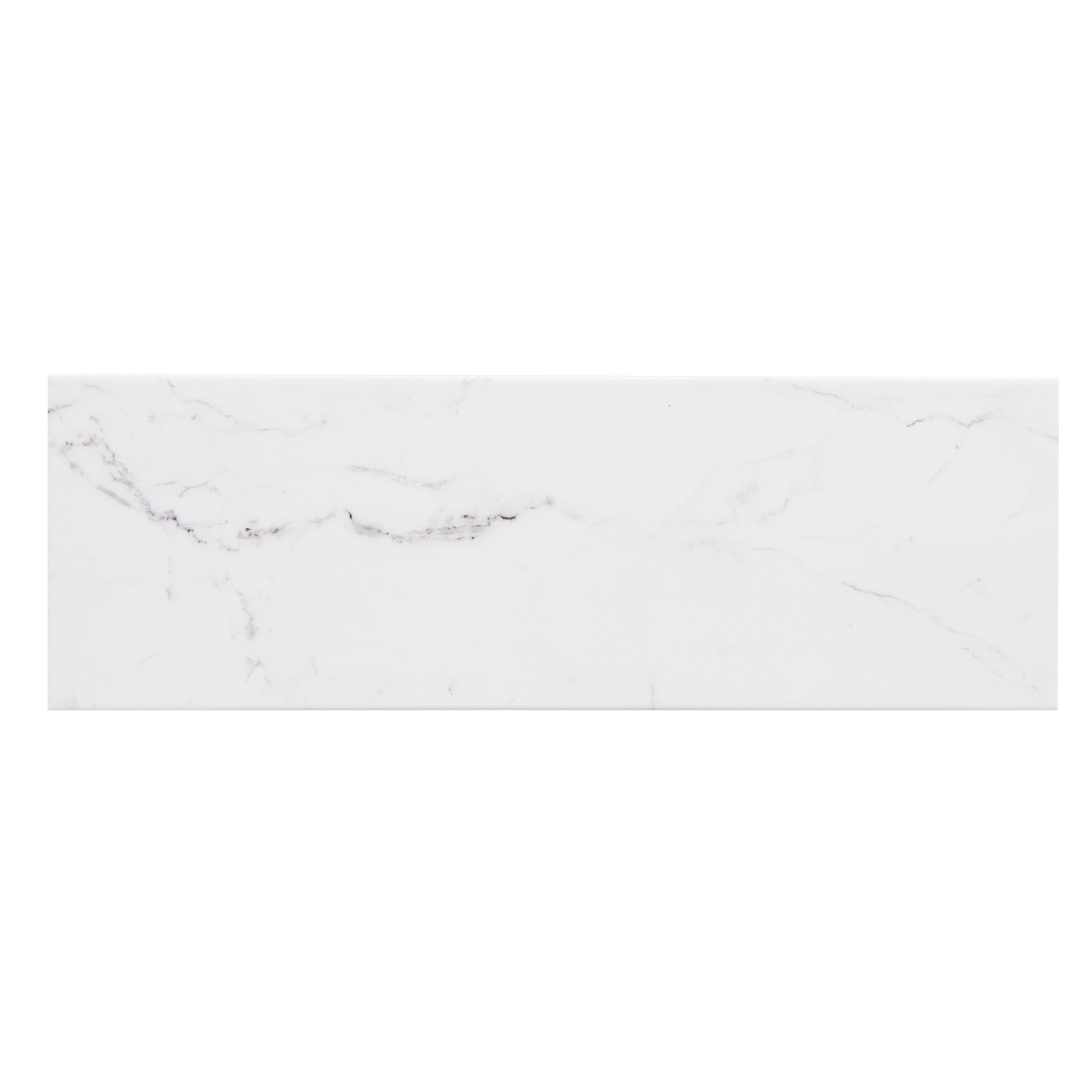 Elegance White Marble effect Ceramic Indoor Tile, Pack of 7, (L)600mm (W)200mm