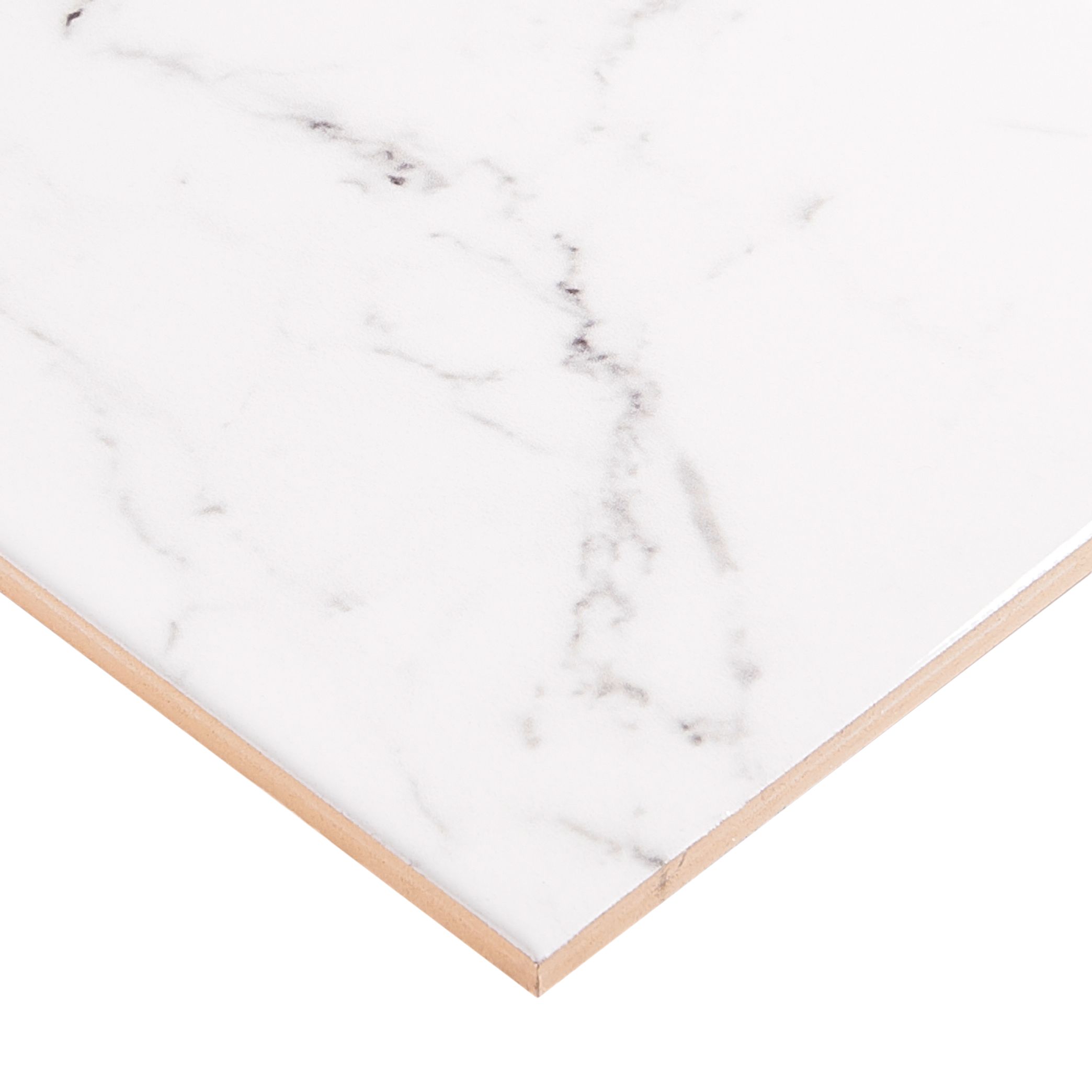 Elegance White Marble effect Ceramic Indoor Tile, Pack of 7, (L)600mm (W)200mm