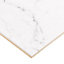 Elegance White Marble effect Ceramic Tile, Pack of 7, (L)600mm (W)200mm
