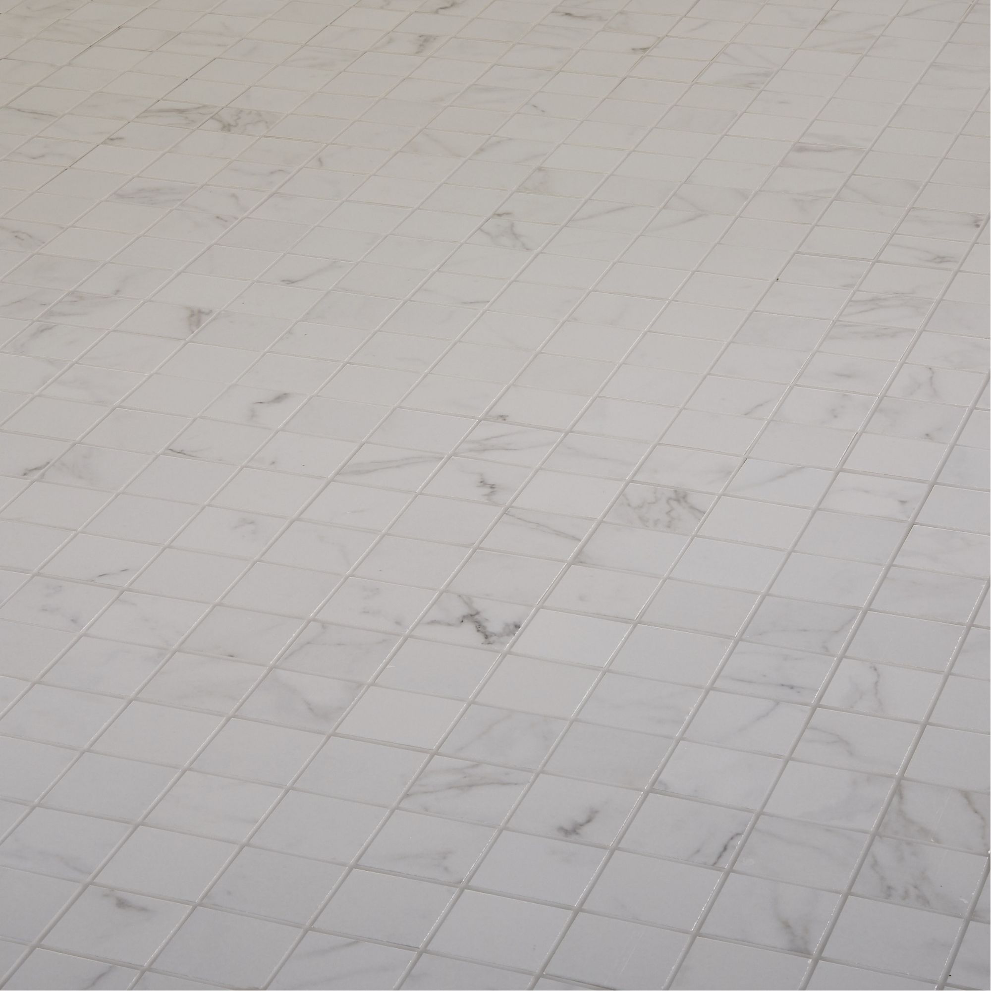 Elegance White Marble effect Mosaic Ceramic Mosaic tile, (L)300mm (W