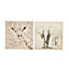 Elephant & giraffe Beige Canvas art, Pack of 2 (H)320mm (W)320mm