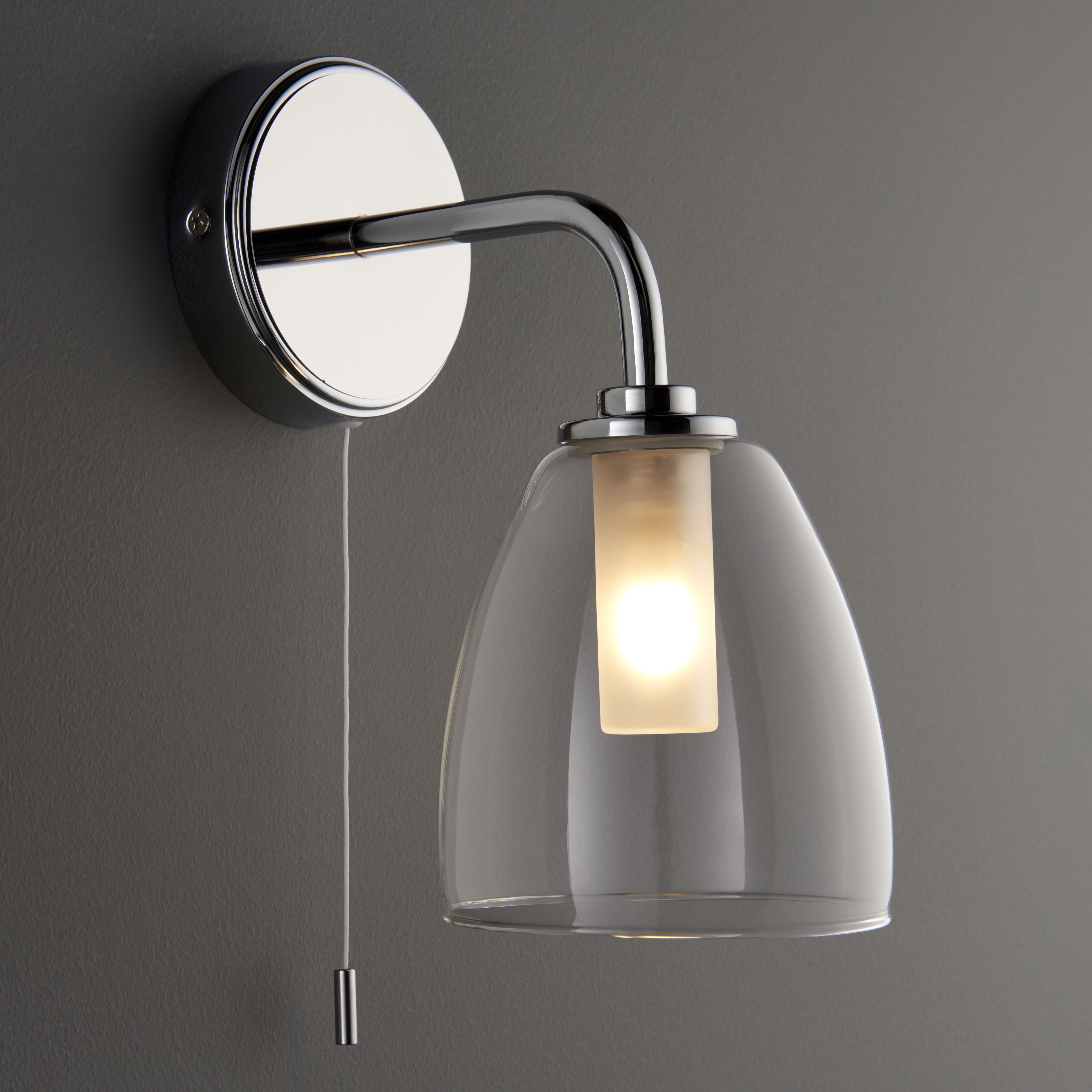 Elias Contemporary Chrome effect Bathroom LED Wall light | DIY at B&Q