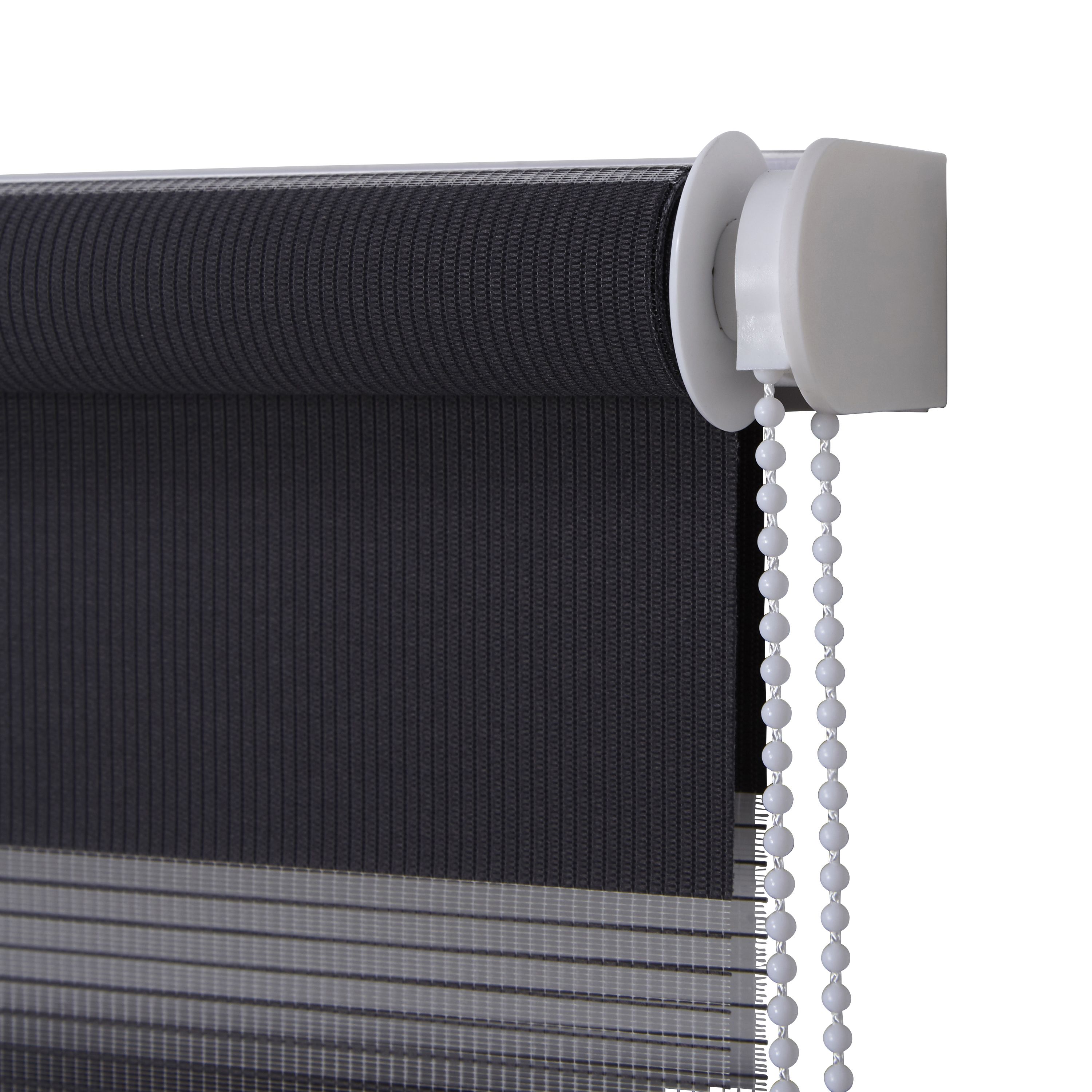 Elin Corded Dark grey Striped Day & night Roller Blind (W)120cm (L)180cm - 3