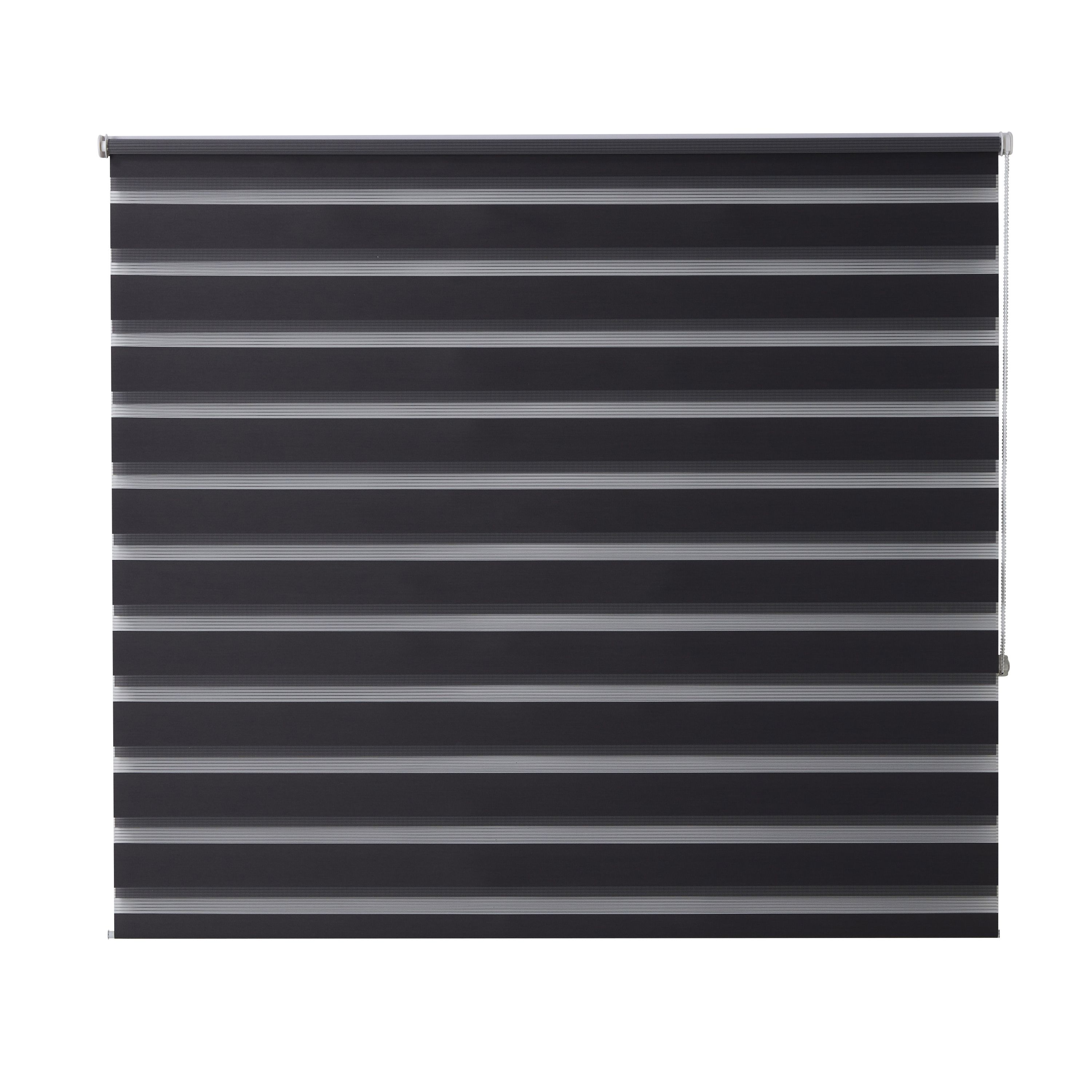 Elin Corded Dark grey Striped Day & night Roller Blind (W)160cm (L)180cm