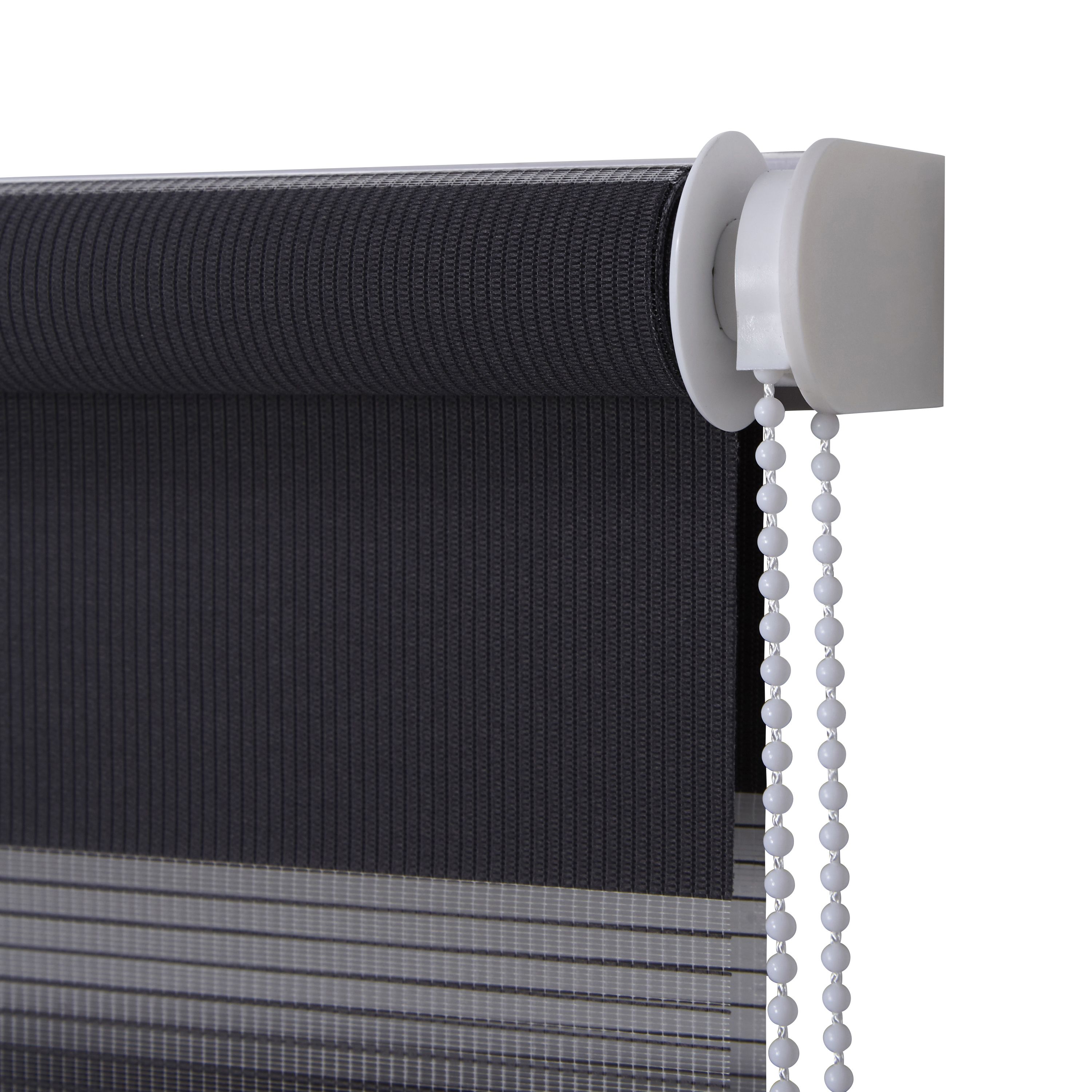 Elin Corded Dark grey Striped Day & night Roller Blind (W)90cm (L)180cm - 3