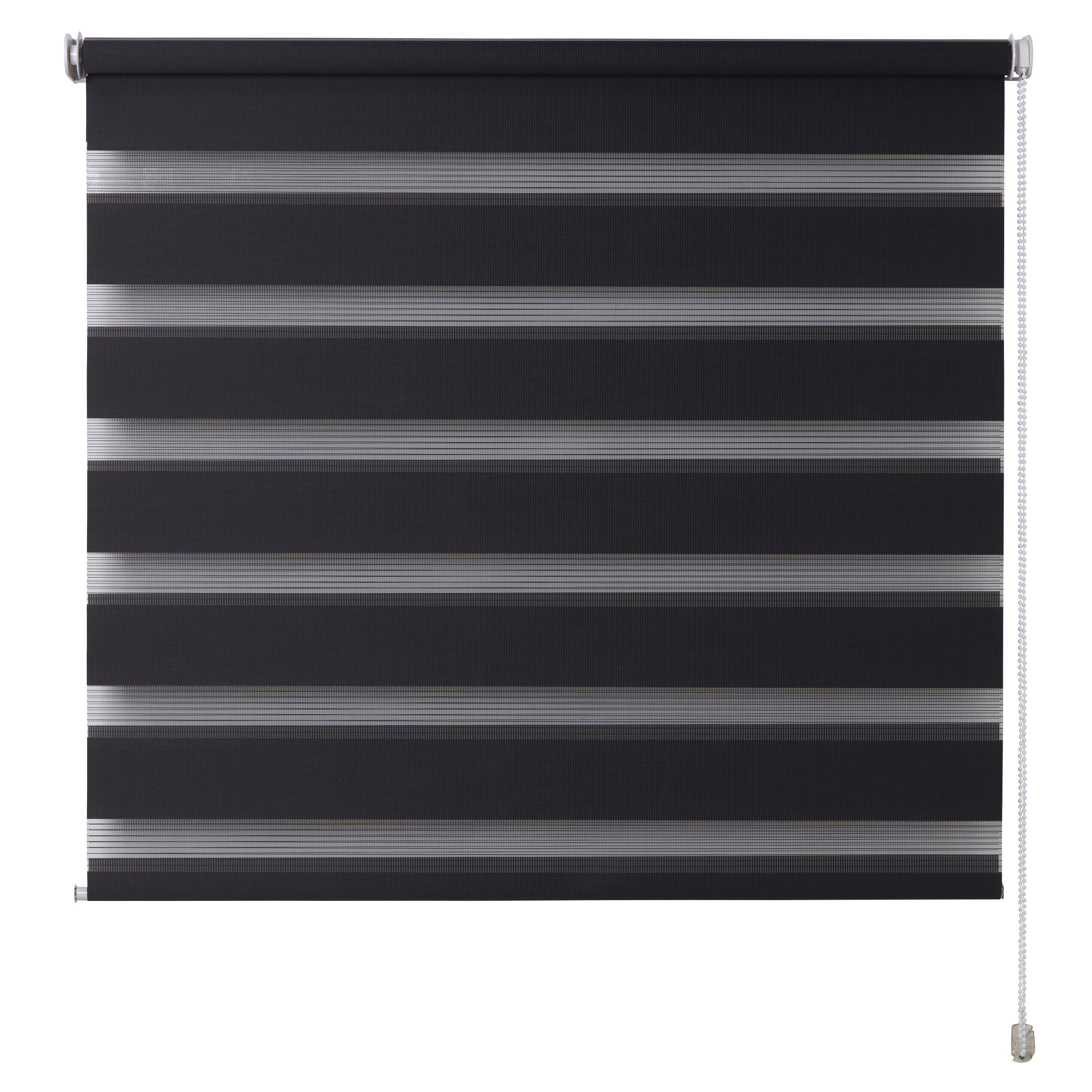 Elin Corded Dark grey Striped Day & night Roller Blind (W)90cm (L)180cm