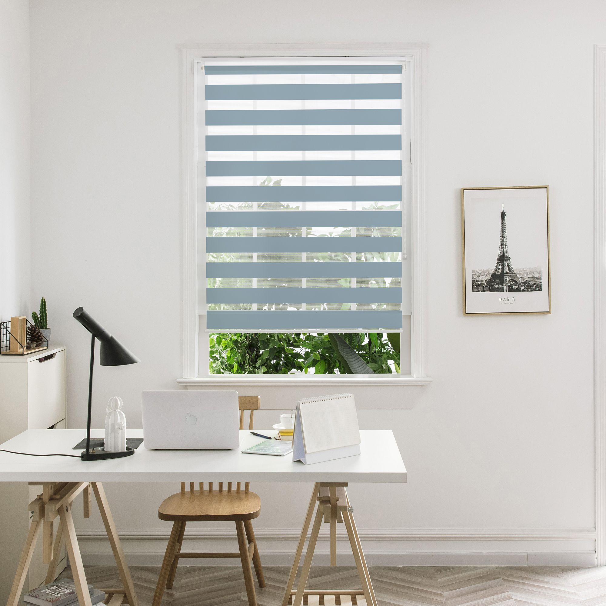 Elin Corded Light blue Striped Day & night Roller Blind (W)90cm (L)180cm - 3