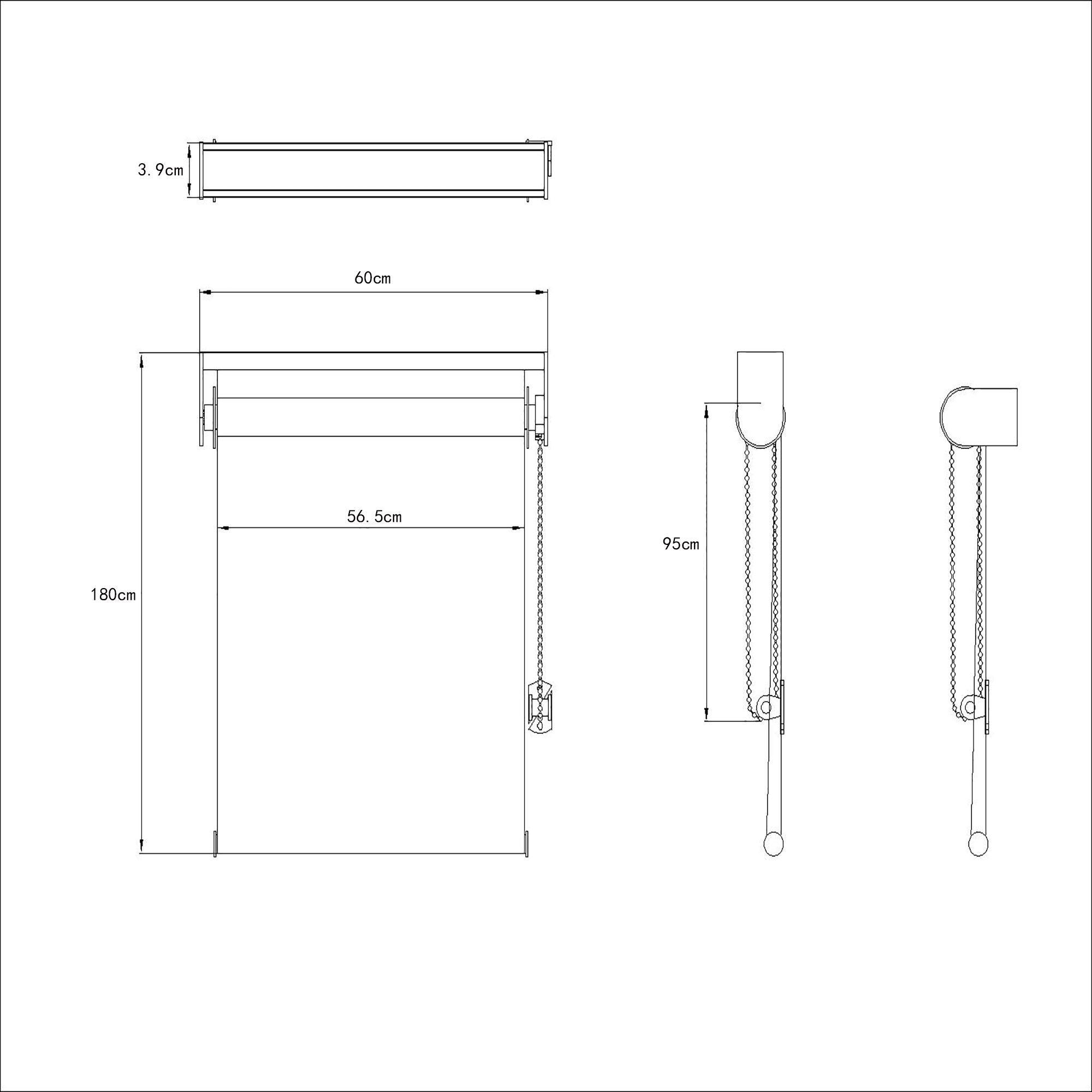 Elin Corded White Plain Day & night Roller Blind (W)60cm (L)180cm - 11