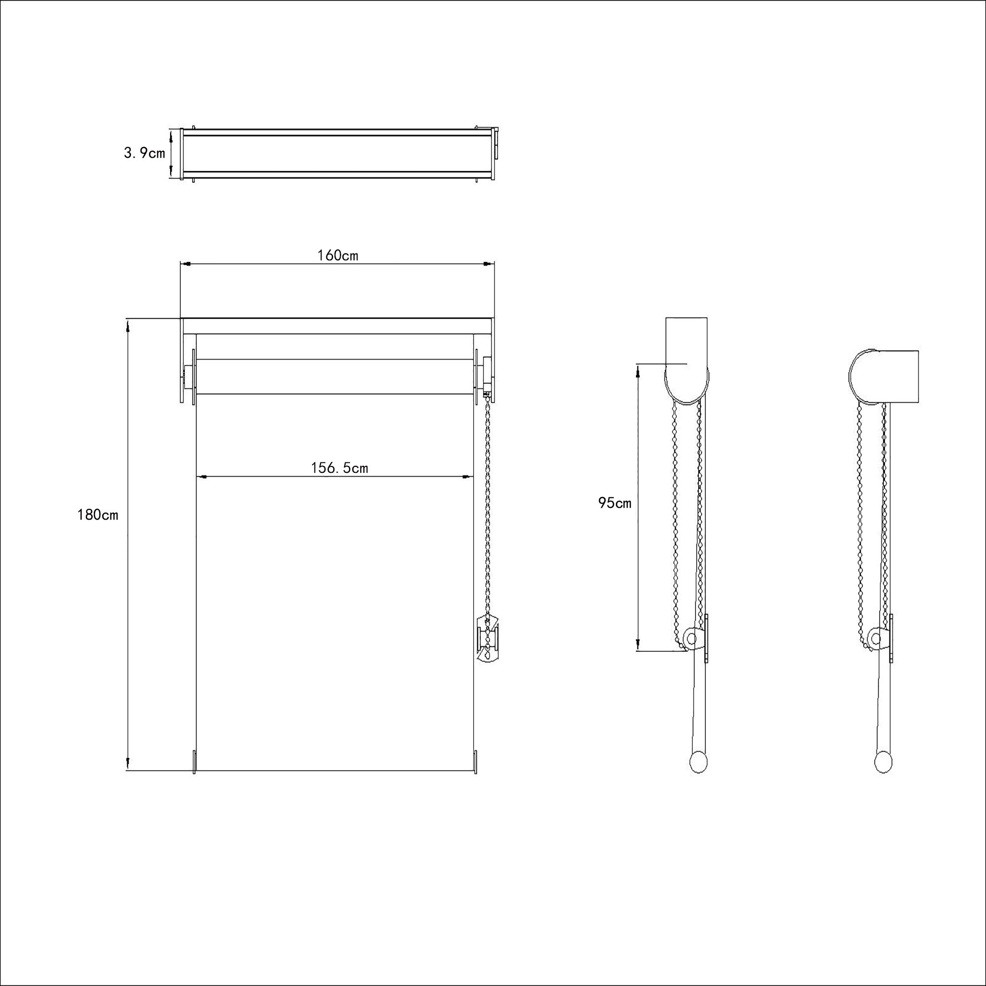 Elin Corded White Striped Day & night Roller Blind (W)160cm (L)180cm - 10