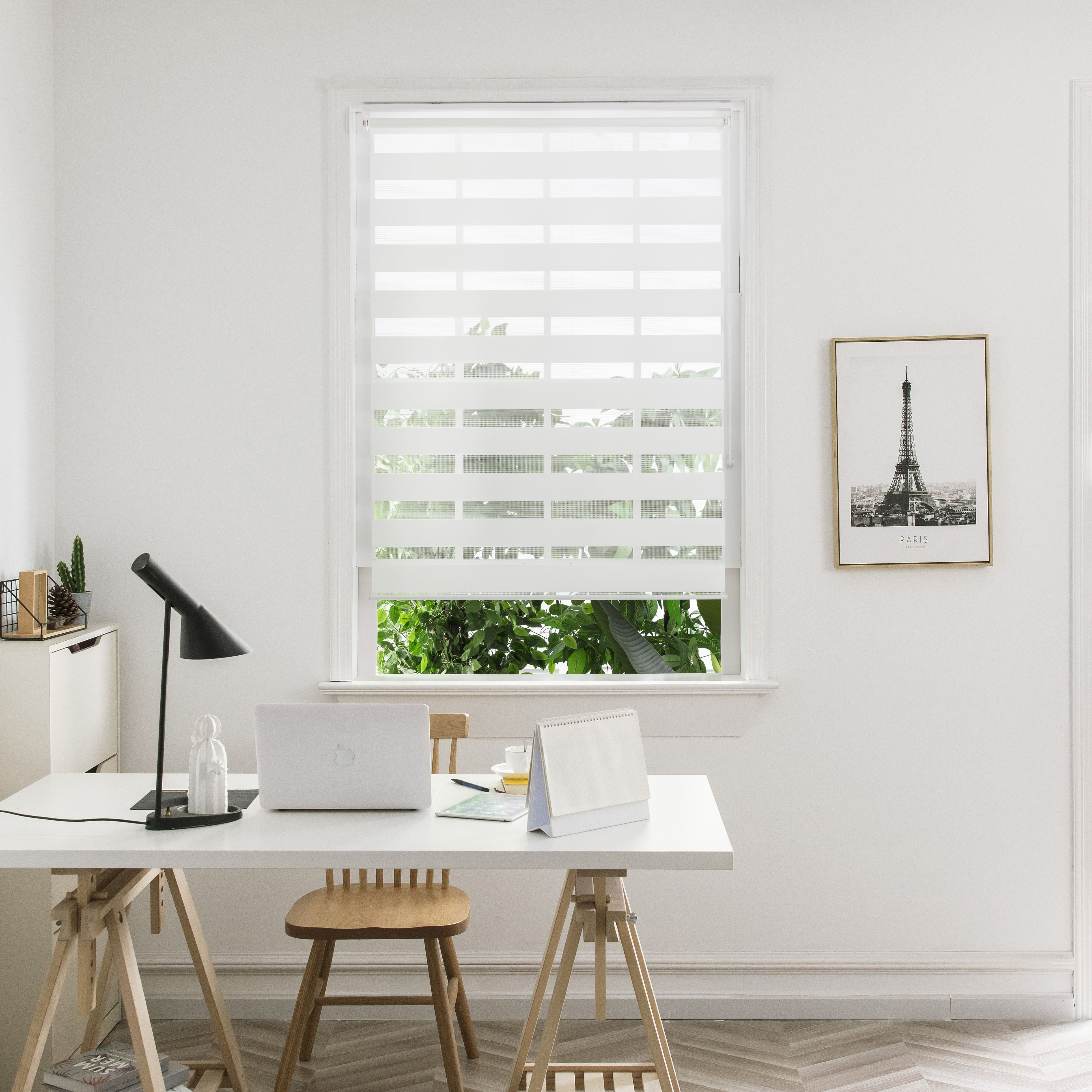 Elin Corded White Striped Day & night Roller Blind (W)90cm (L)180cm - 9