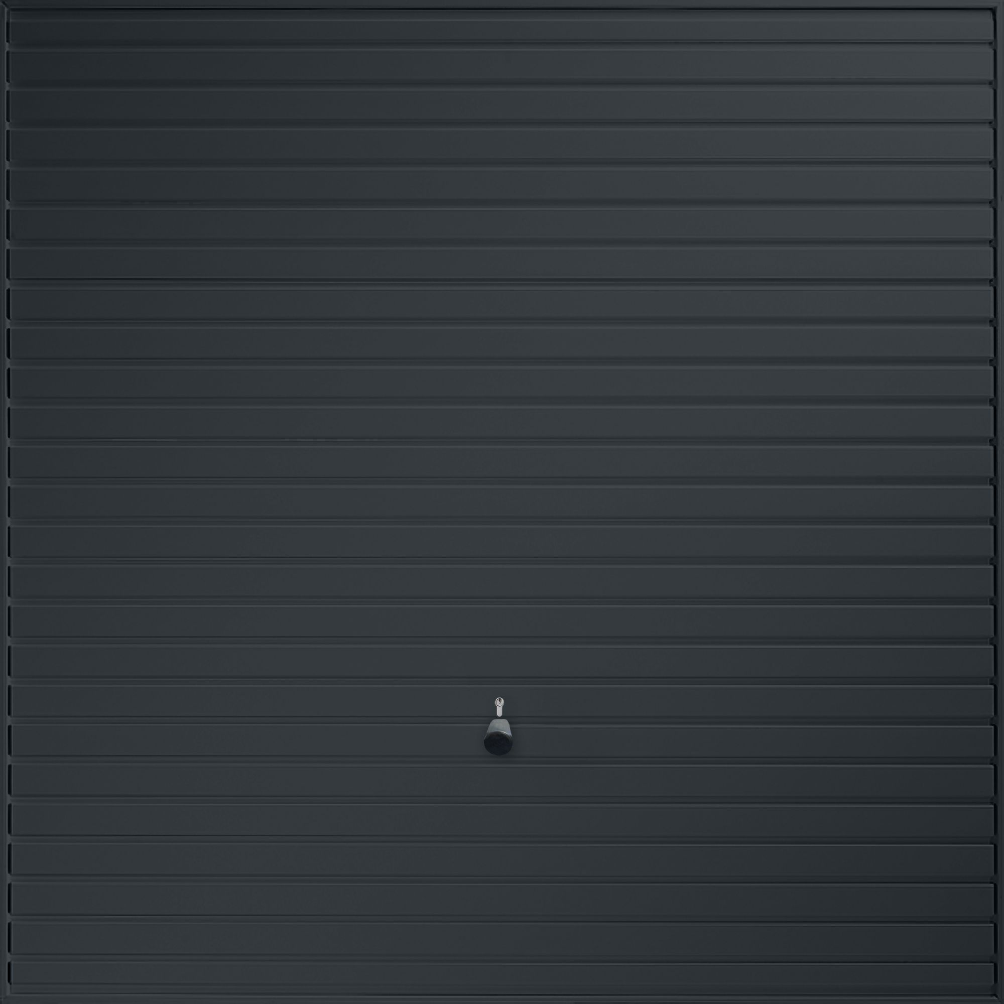 Elizabethan Horizontally ribbed Up & over Anthracite grey Retractable Garage door, (H)2194mm (W)2274mm (T)40mm