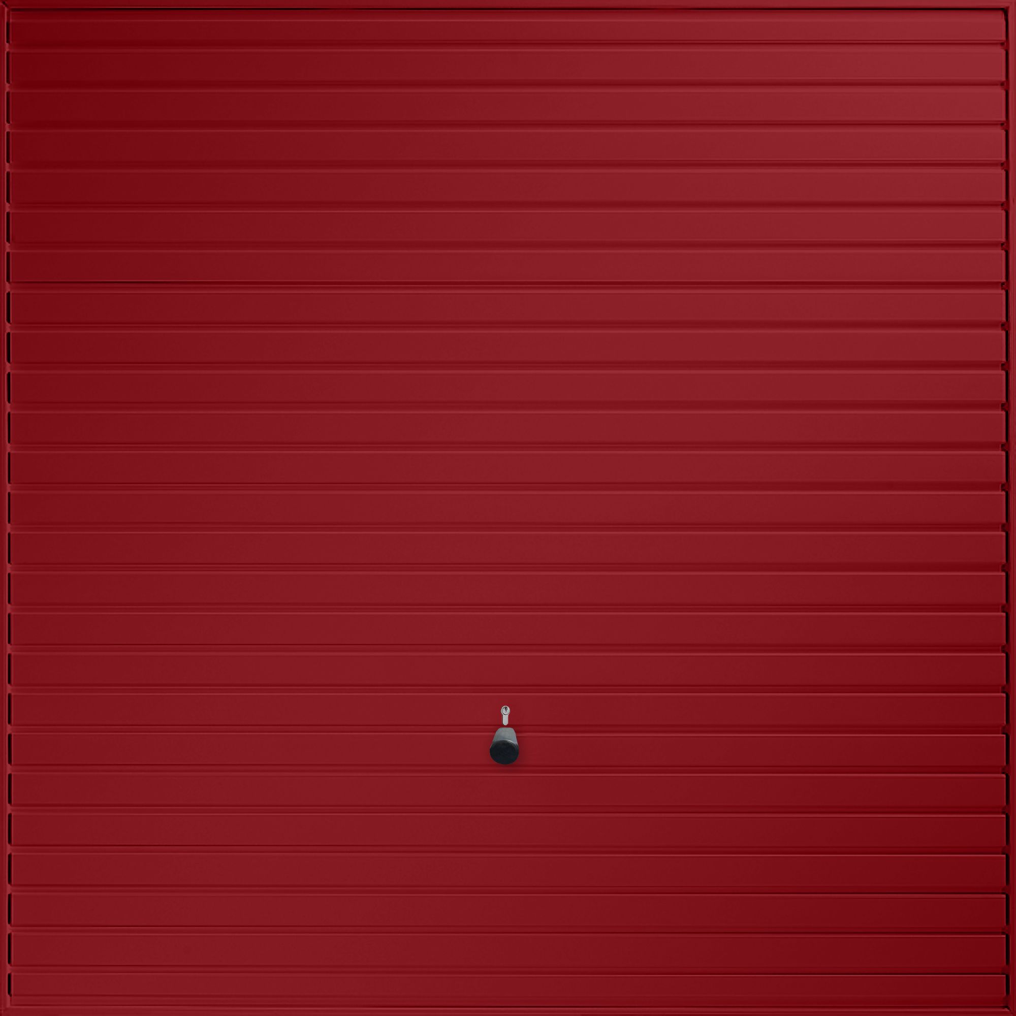 Elizabethan Horizontally ribbed Up & over Ruby red Retractable Garage door, (H)2039mm (W)2579mm (T)40mm
