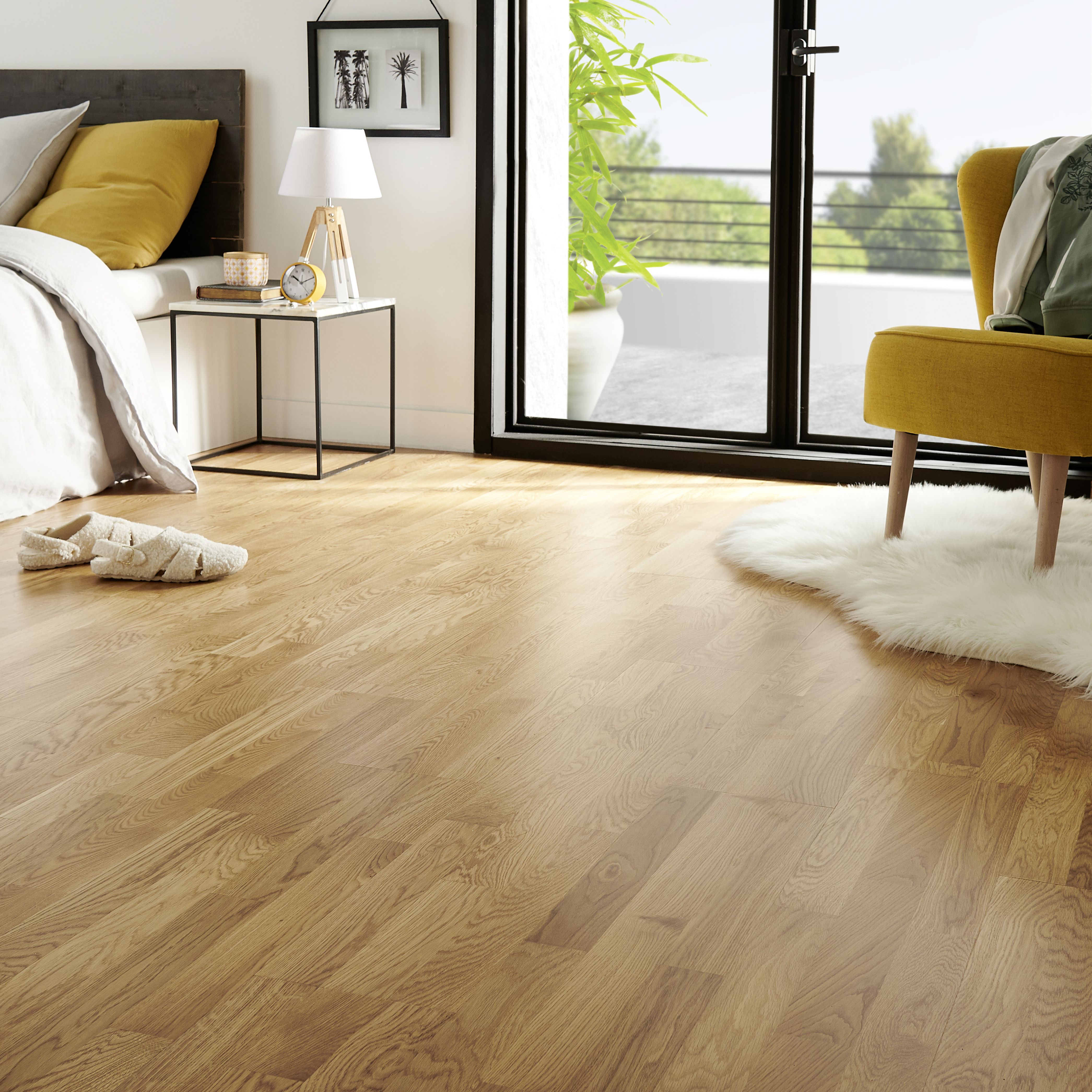 Elkins Natural Oak Engineered Real wood top layer flooring Sample - 4