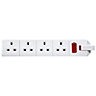 ELS134W 4 socket 13A White Extension lead