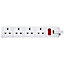 ELS134W 4 socket 13A White Extension lead