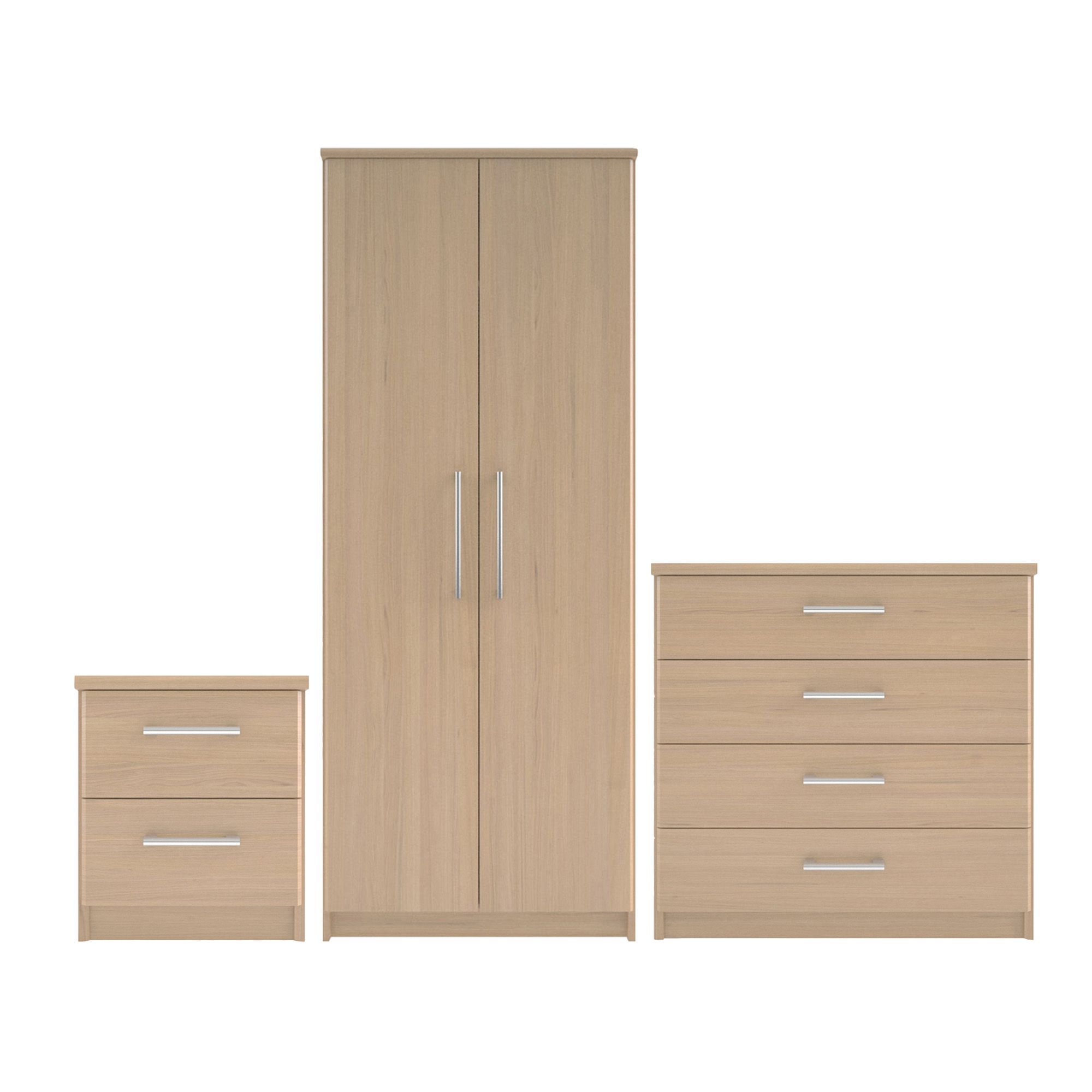 Elsey Matt natural oak effect Bedroom furniture set