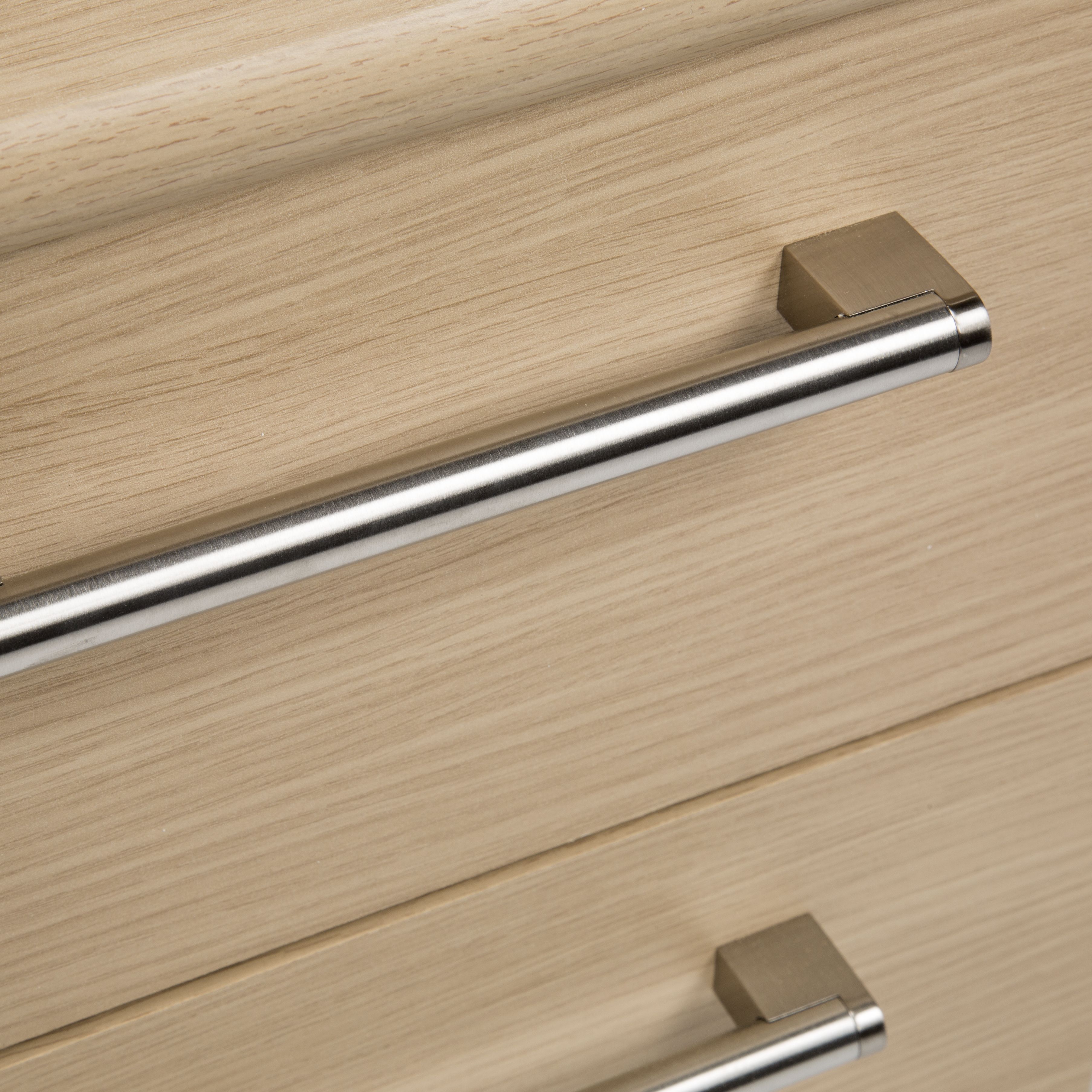 Elsey Matt oak effect 2 Drawer Bedside chest (H)444mm (W)386mm (D)375mm