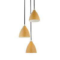 Elway Brushed Steel Brown Chrome effect 3 Lamp LED Ceiling light